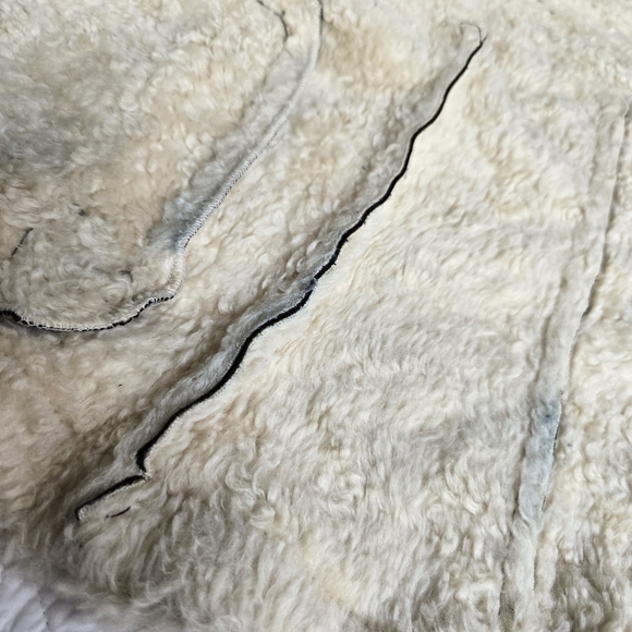 Vintage Guess Two Tone Hooded Faux Suede Leather And Fur Toggle Button Jacket - Picture 9 of 15